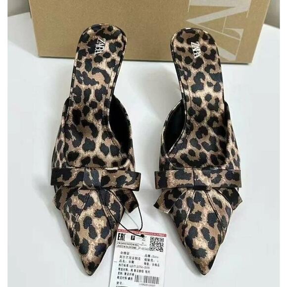 ZARA Leopard Print Heeled Shoes NWT - Picture 15 of 16